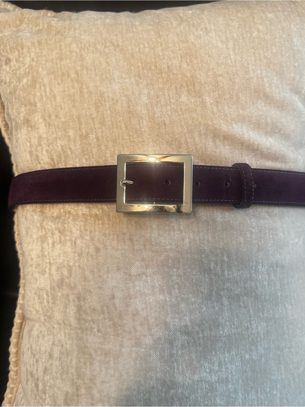 Lane Bryant Purple Suede Belt with Silver Buckle